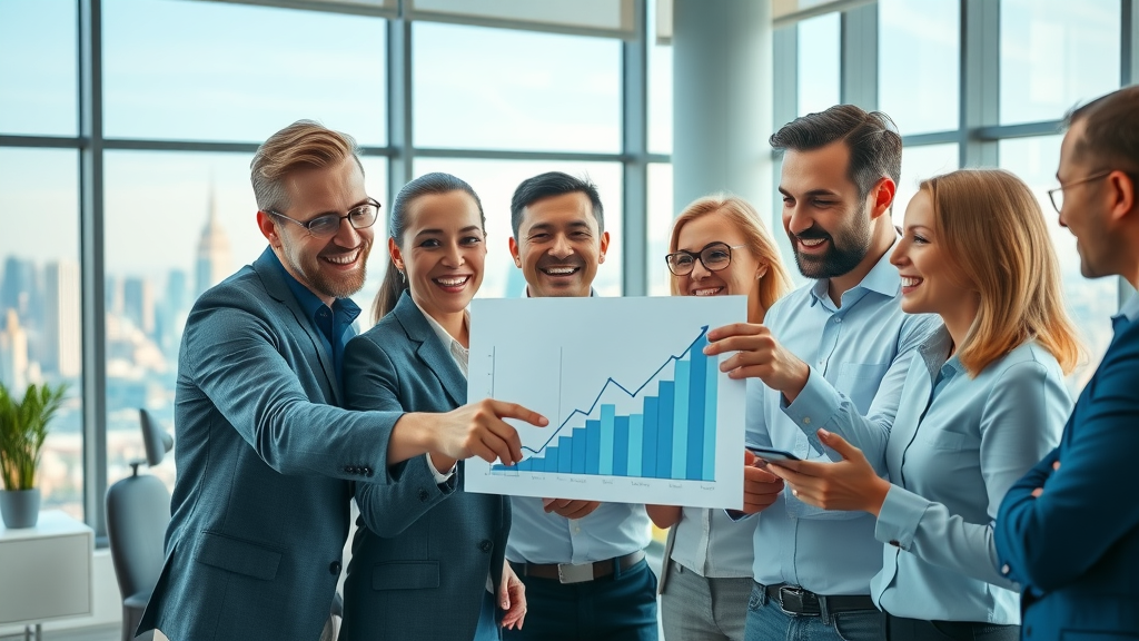 Referral marketing boosting sales: professionals celebrate digital graph growth