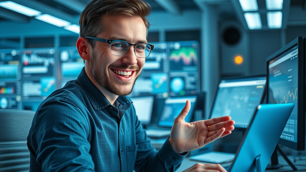 Innovative digital marketer experimenting with modern marketing tools and tech