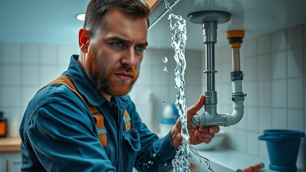 Houston emergency plumber fixes burst pipe under kitchen sink in houston tx