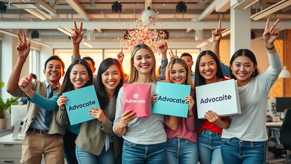 Brand advocates: loyal customers celebrate referral marketing achievements
