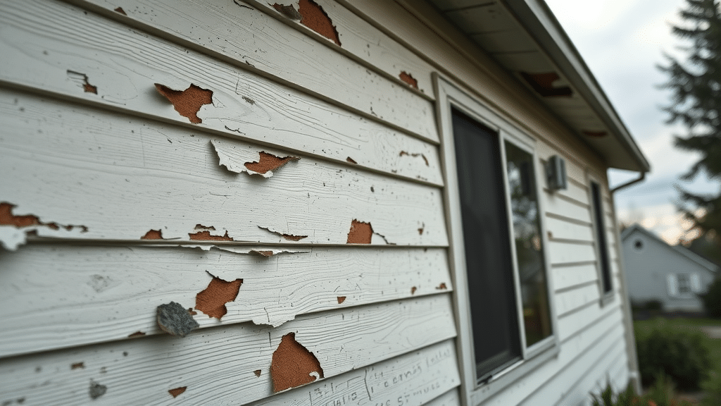 Deteriorated house exterior with peeling paint in Spokane illustrating lack of exterior paint durability Spokane