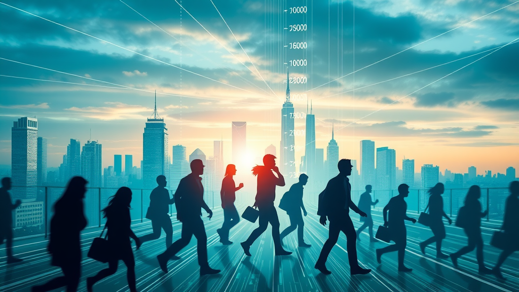 Vivid graphic representing organic traffic flowing to a website through digital channels
