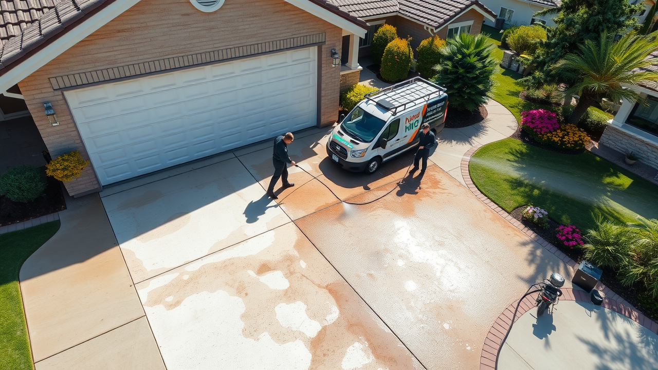 Pressure washing in Katy TX revitalizes driveway and garage