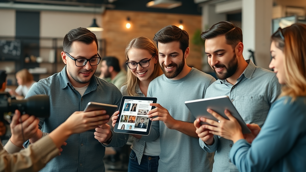 professional content creators collaborating on digital marketing campaign, content marketing statistics