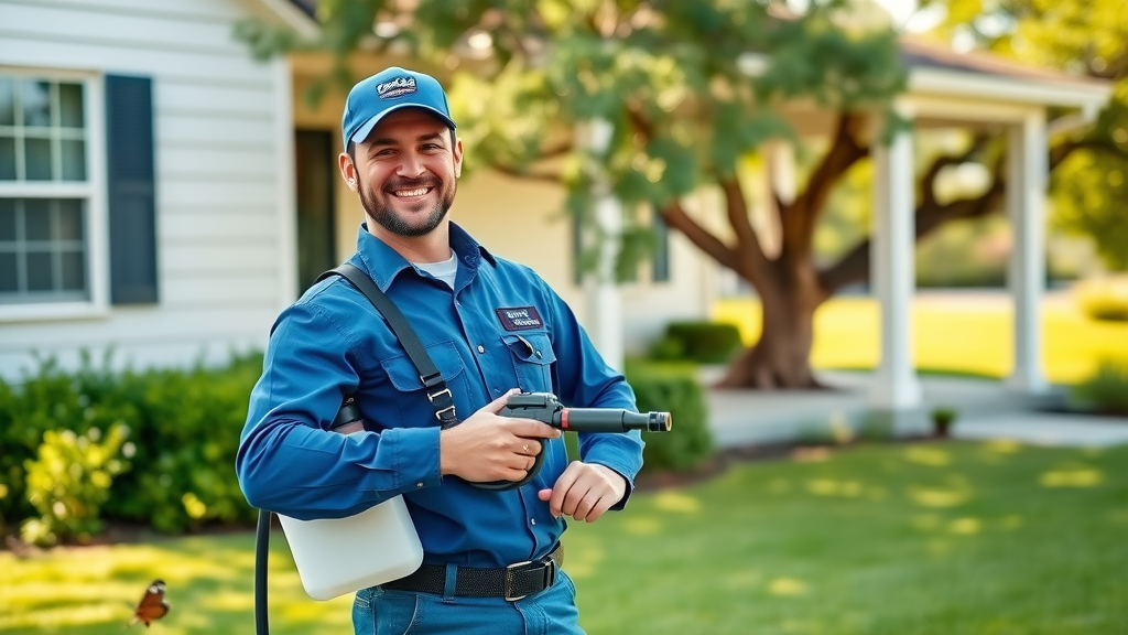 Sapphire Pest Control technician protecting Texas home, safe pest solution