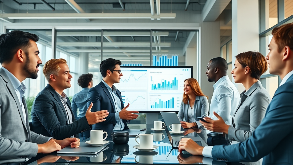 business team analyzing digital marketing analytics on screens | keir anderson digital marketing expert, digital red zone, small business
