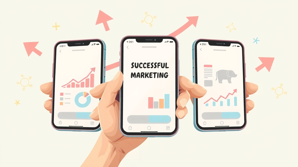 Smartphones displaying impactful marketing campaign results, symbolizing successful mobile marketing strategies in 2024.