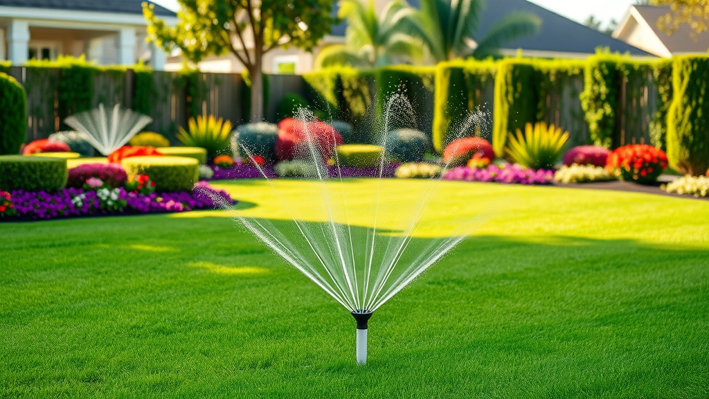 Integrated landscaping by taylor's lawn care & landscaping with lush lawn and efficient sprinklers