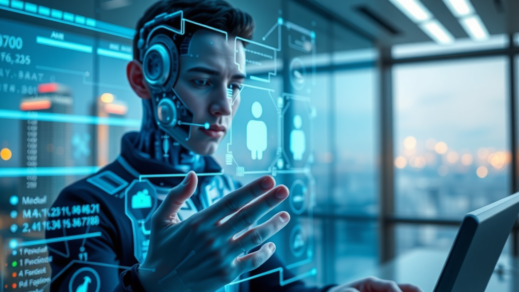 futuristic AI-powered computer interface, intelligent digital assistant, digital marketing trends 2025, Columbia SC