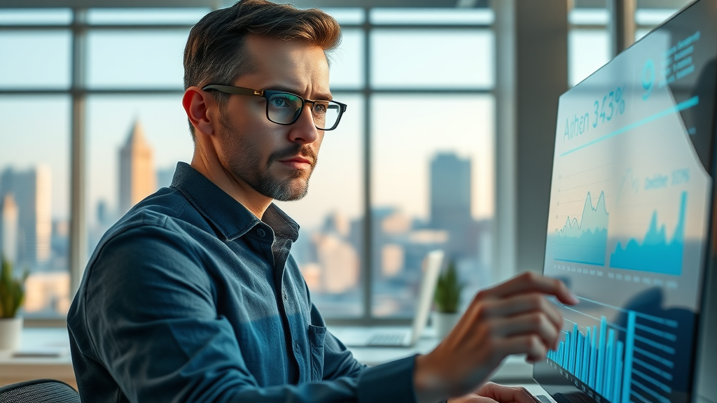 marketing campaign benchmarks: Marketer reviewing open rates and conversion graphs on a performance dashboard