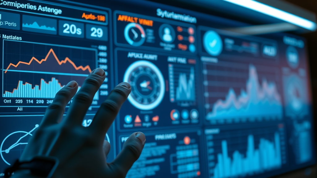 dashboard for real time ai voice agent metrics, showing automated call flow, digital analytics, ai agent performance, blue neon interface