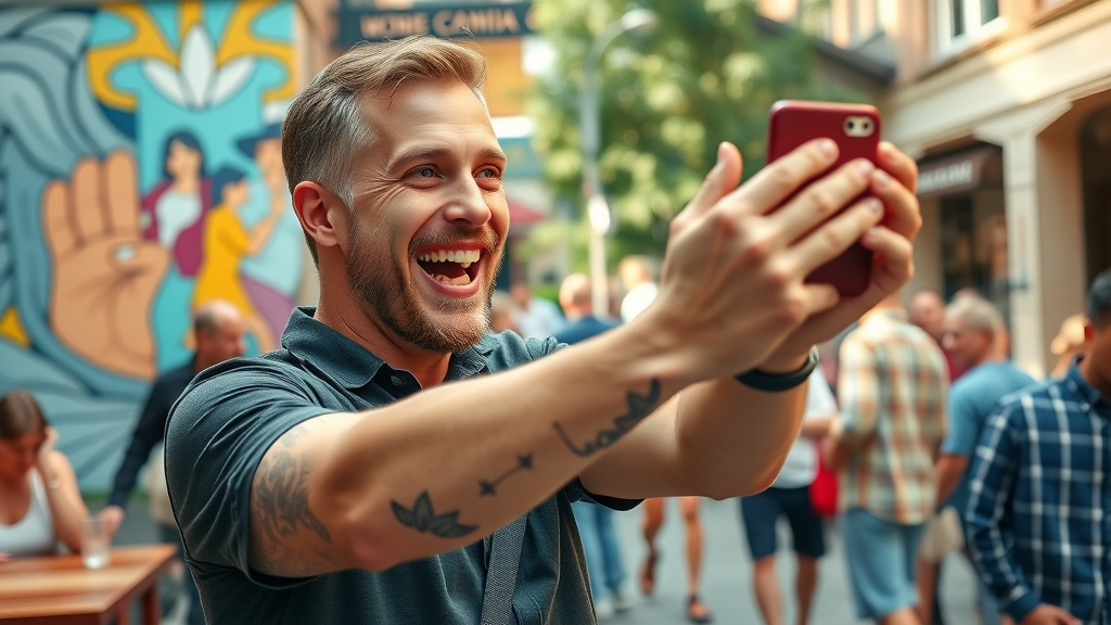 Charismatic social media influencer recording mobile video for Columbia SC brands