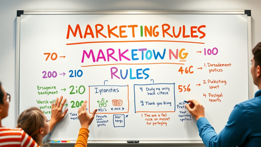 Cheerful infographic illustrating the 70 20 10 rule, 4 C's, and 4 E's for content marketing trends in Columbia