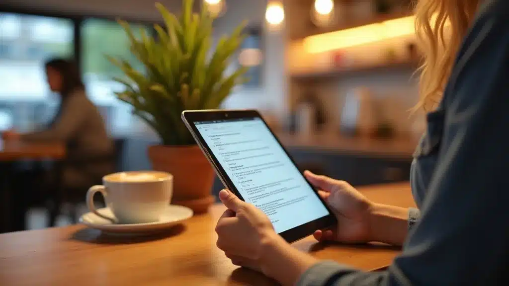 Engaging restaurant newsletter displayed on a digital tablet, illustrating modern customer retention strategies for restaurants