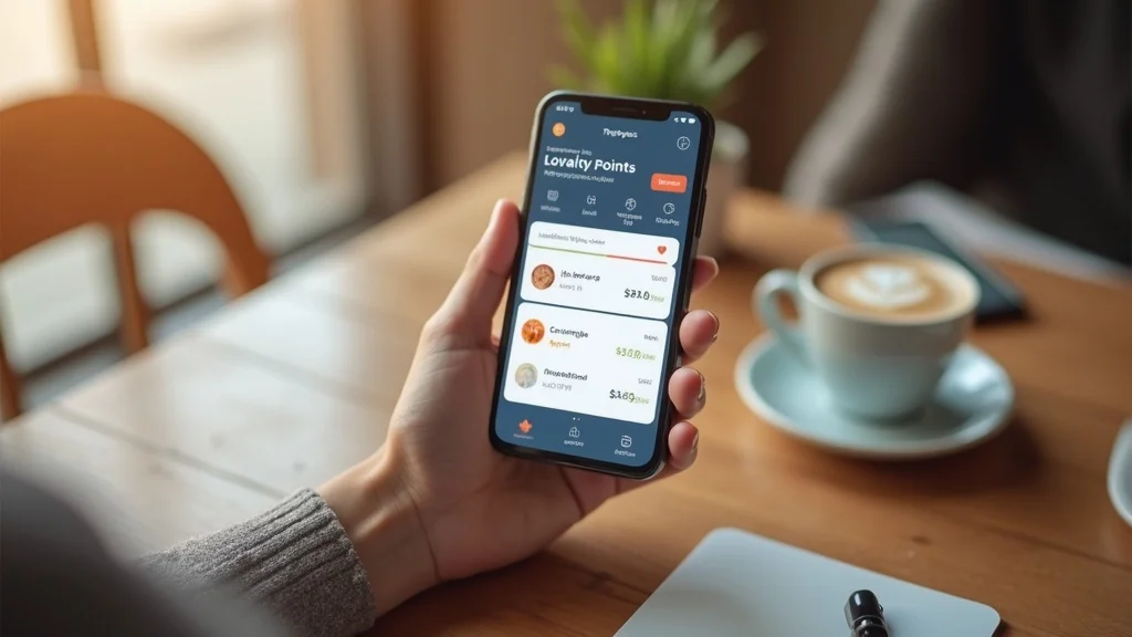 loyalty points dashboard on digital app interface for loyalty points system