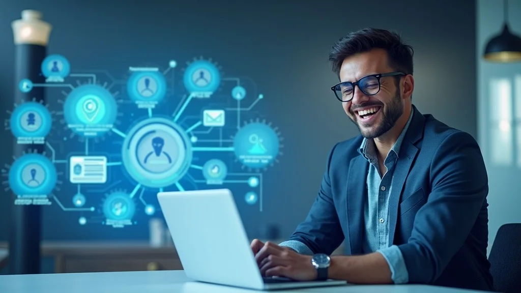 digital rewards program logos and features, business owner using loyalty platform