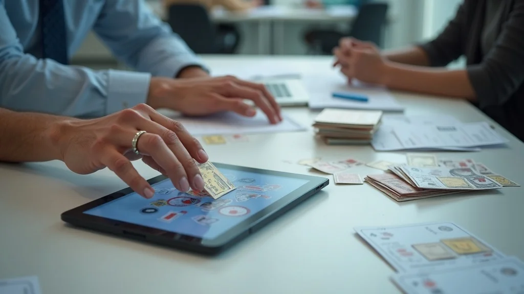 messy pile of lost stamp cards and a sleek tablet with digital rewards, digital vs stamp card
