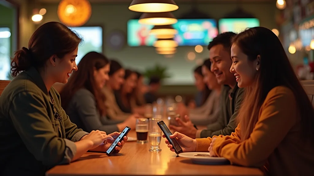 restaurant guests redeeming digital rewards on phone, customer experience with loyalty programs