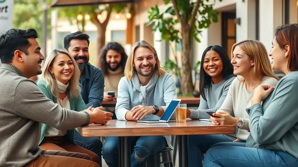 Diverse group of potential customers for business marketing strategies in an urban outdoor setting