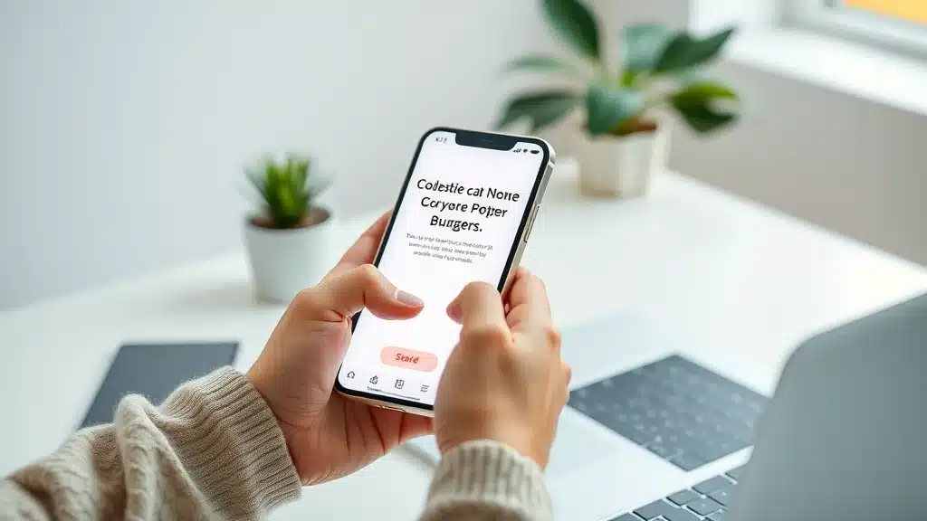 Landing page optimization for conversion rate on a mobile device