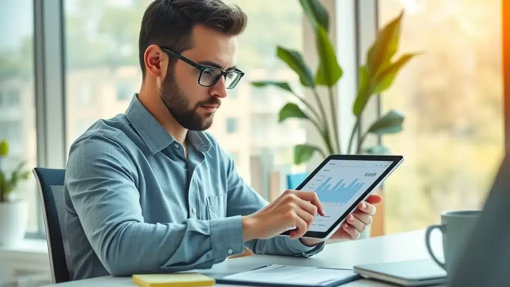 Budget allocation for marketing campaign optimization, professional calculating with digital graphs