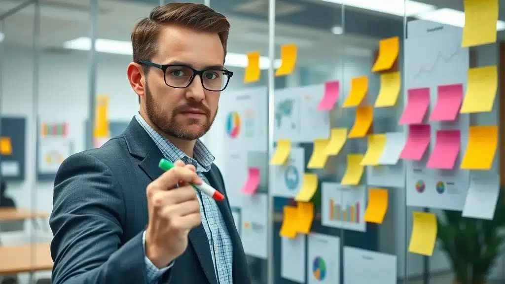 Professional marketer planning a marketing campaign optimization strategy